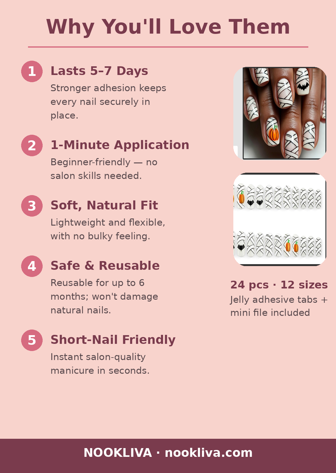 Why you'll love NOOKLIVA press-on nails