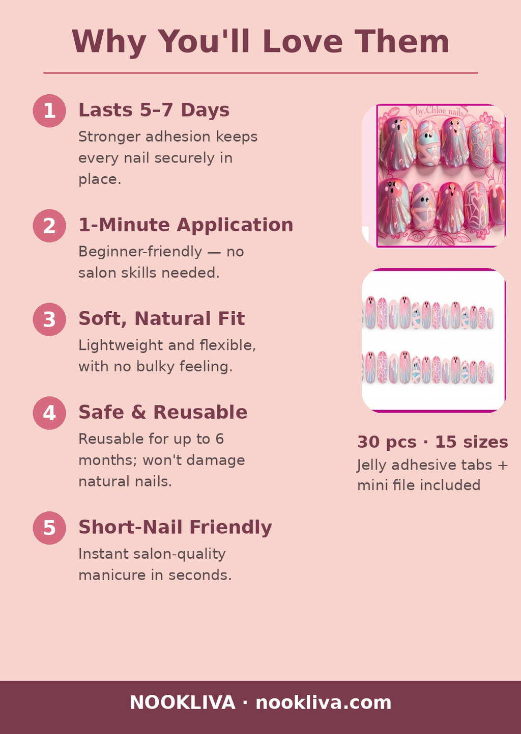 Why you'll love NOOKLIVA press-on nails