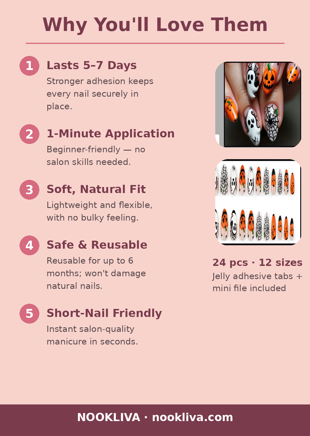 Why you'll love NOOKLIVA press-on nails