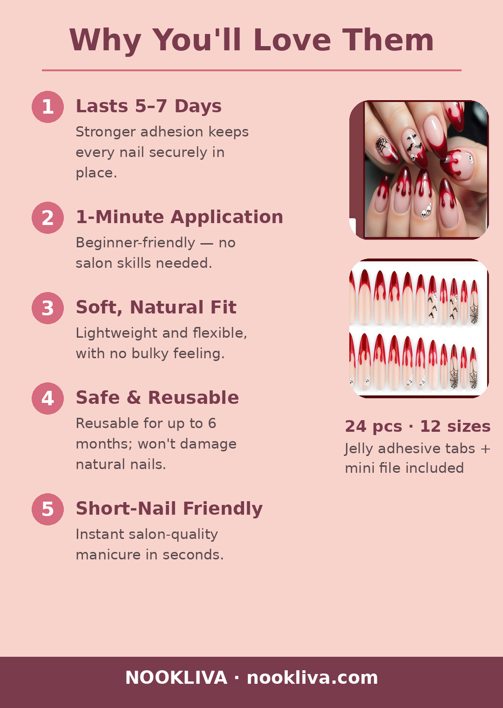 Why you'll love NOOKLIVA press-on nails