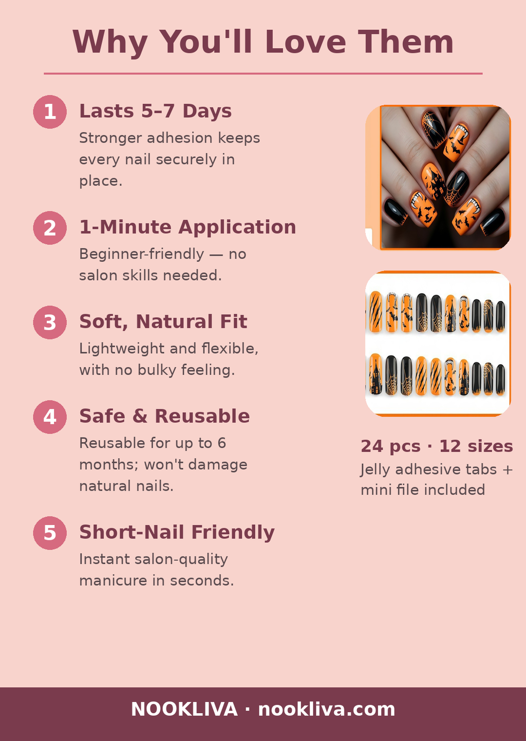 Why you'll love NOOKLIVA press-on nails