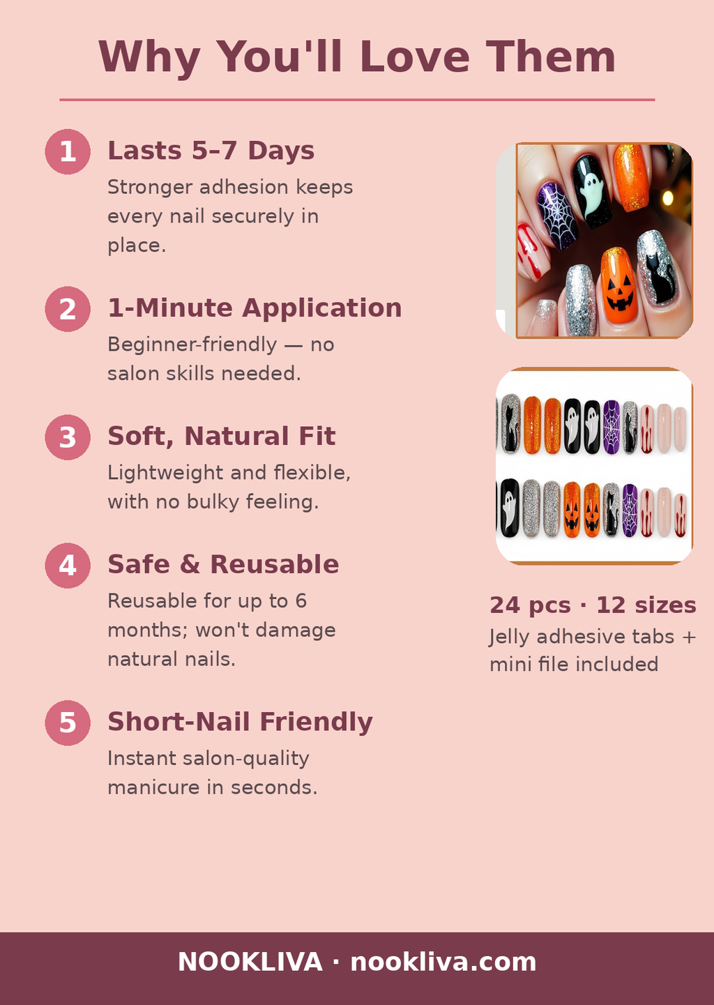 Why you'll love NOOKLIVA press-on nails