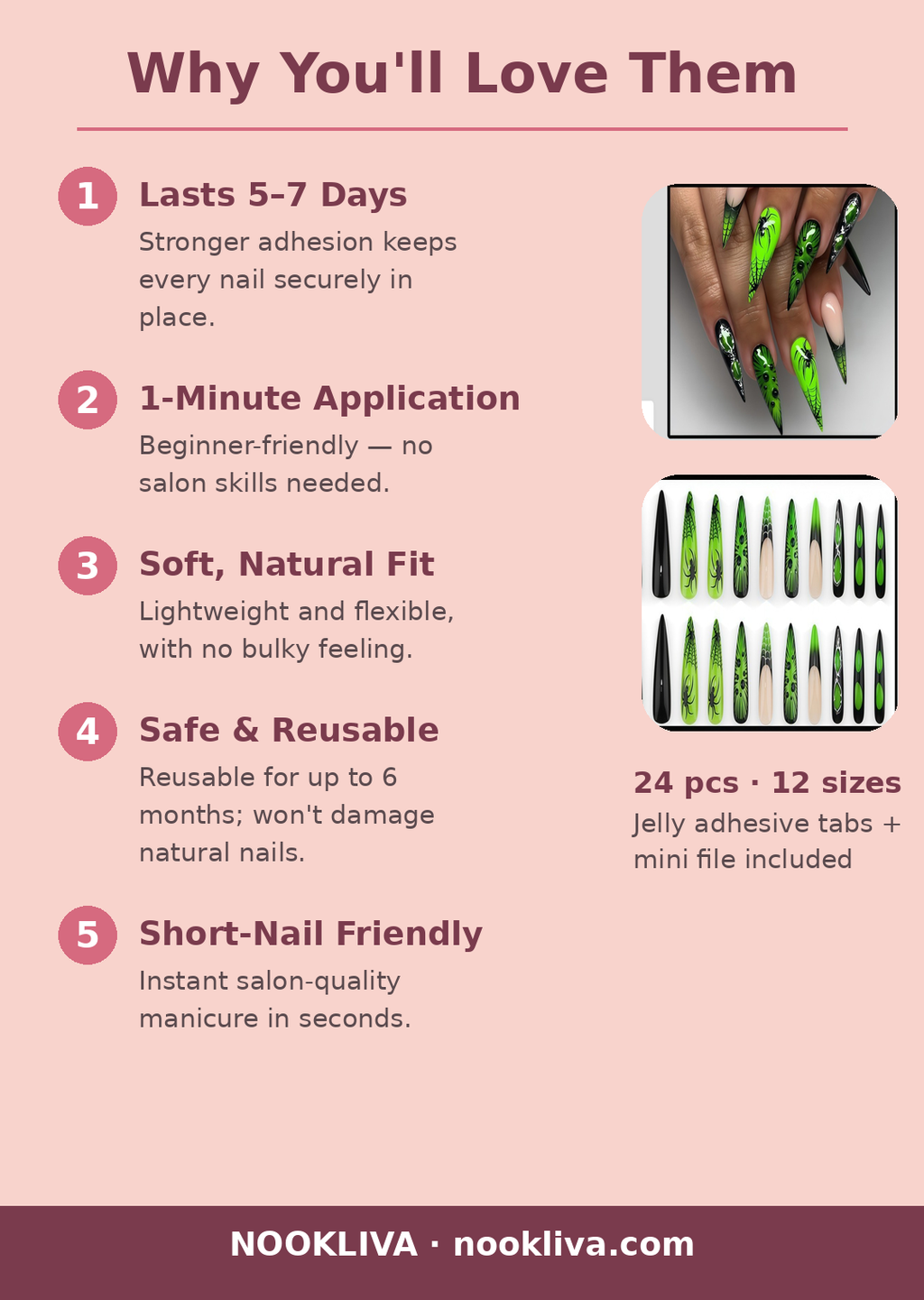 Why you'll love NOOKLIVA press-on nails