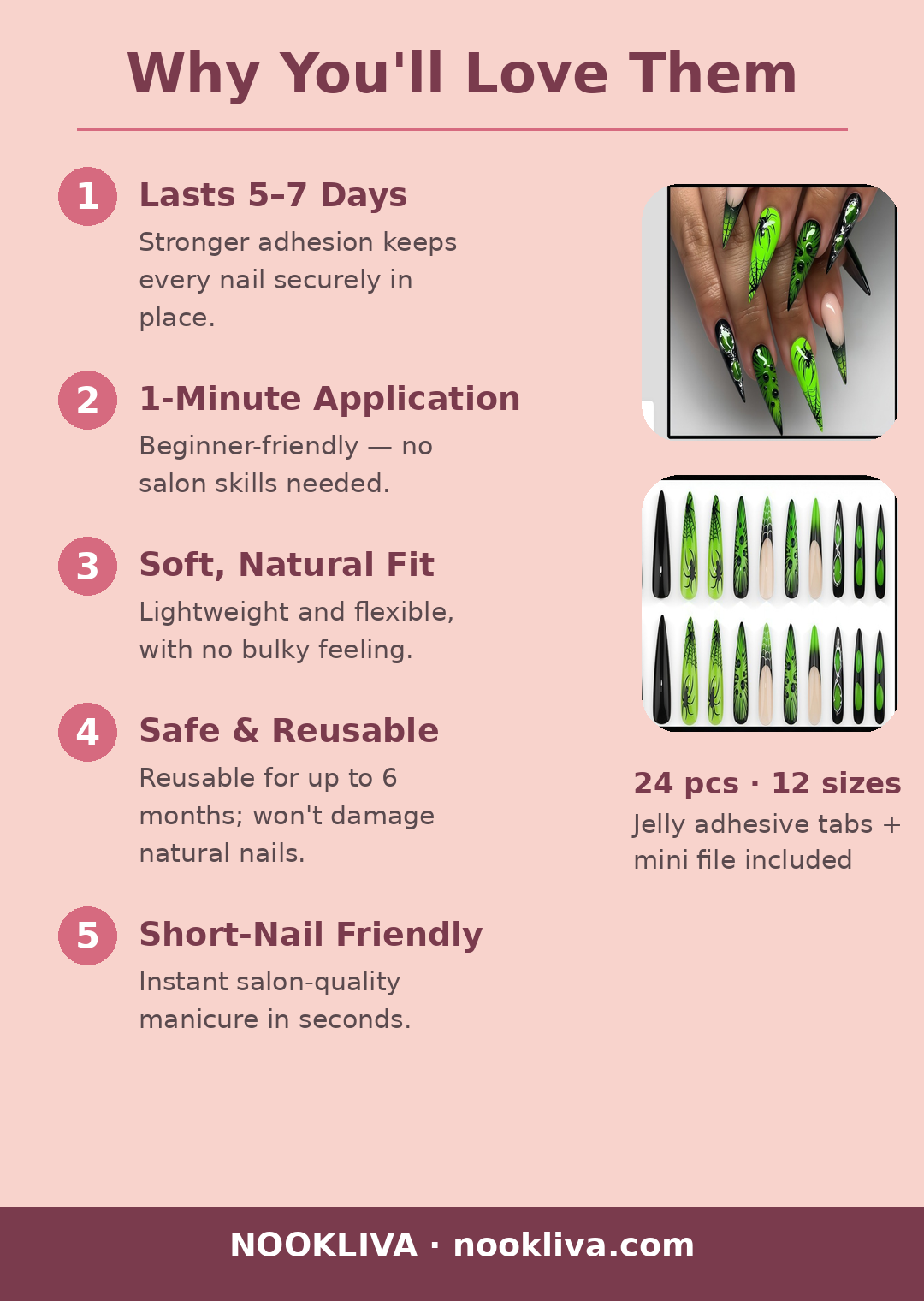 Why you'll love NOOKLIVA press-on nails