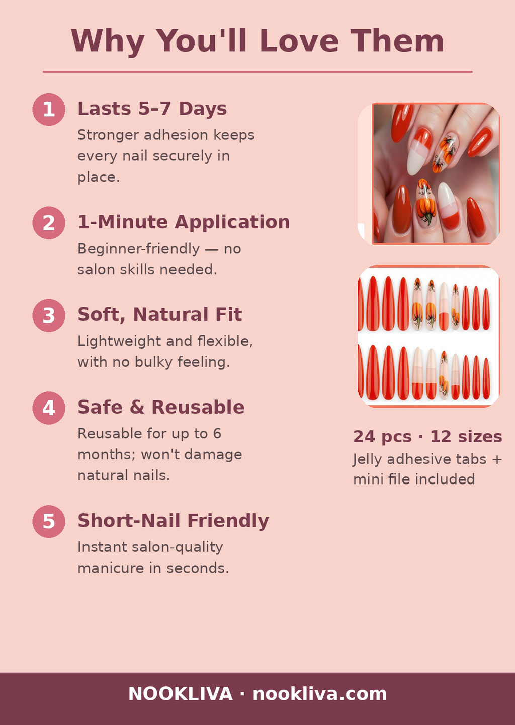 Why you'll love NOOKLIVA press-on nails