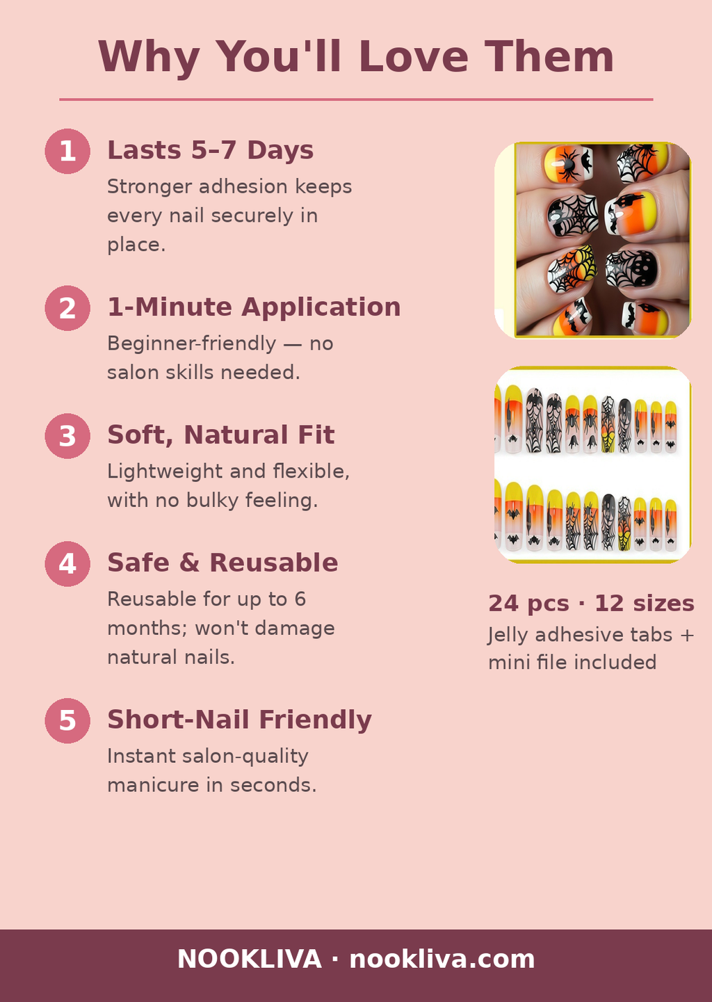 Why you'll love NOOKLIVA press-on nails