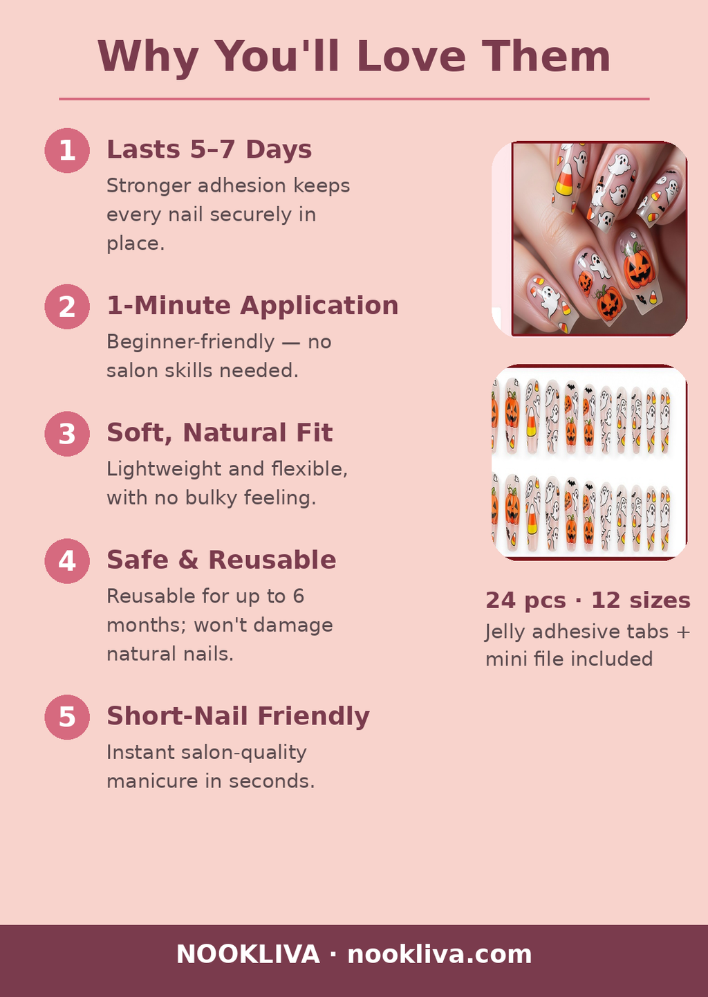 Why you'll love NOOKLIVA press-on nails