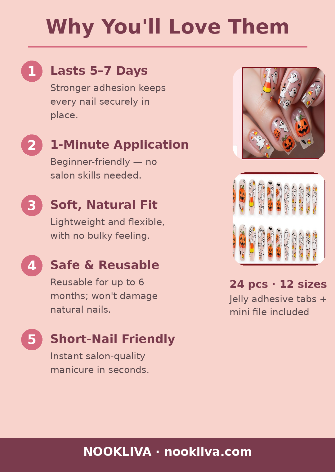 Why you'll love NOOKLIVA press-on nails