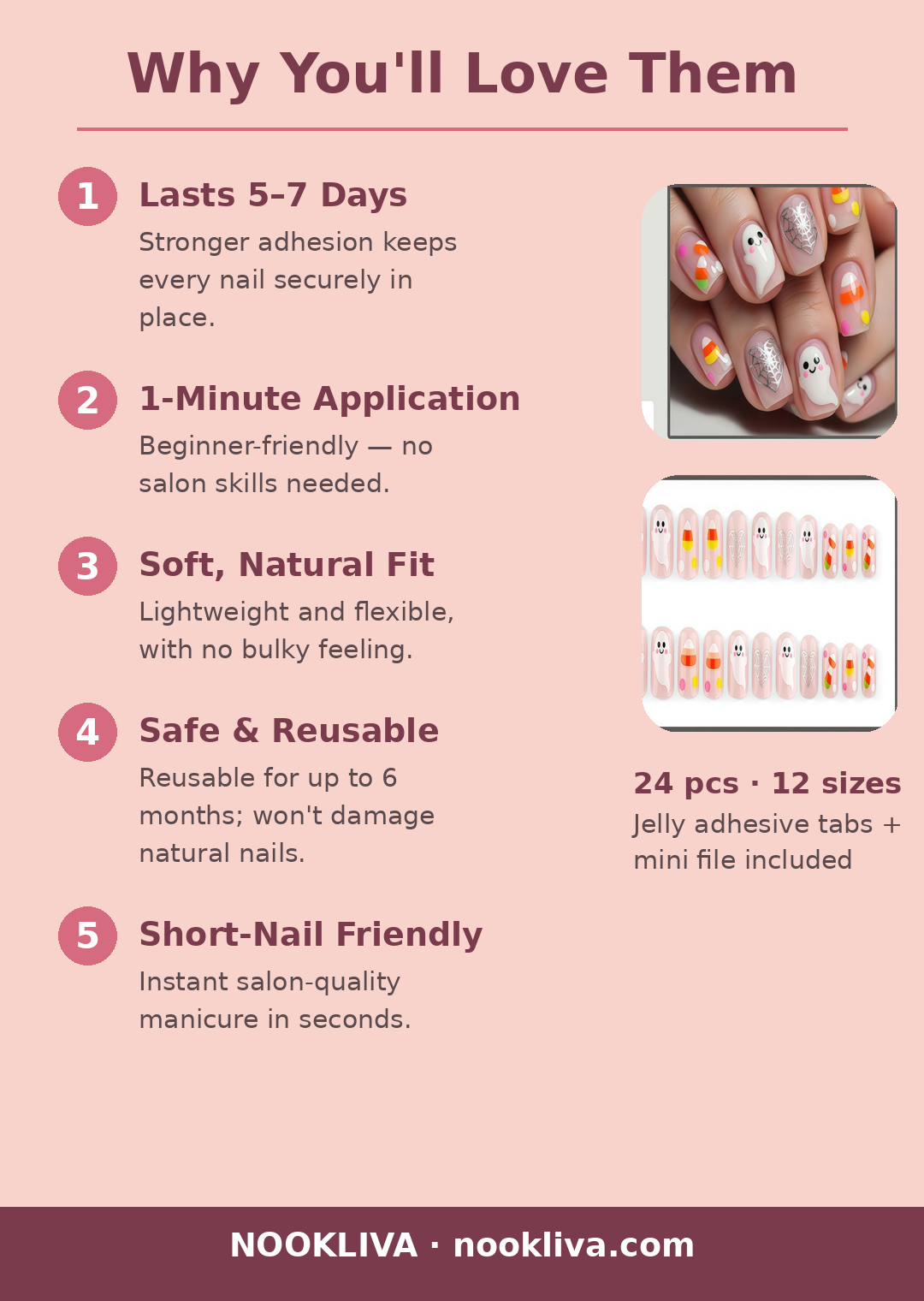 Why you'll love NOOKLIVA press-on nails