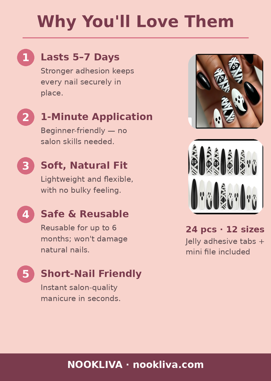 Why you'll love NOOKLIVA press-on nails