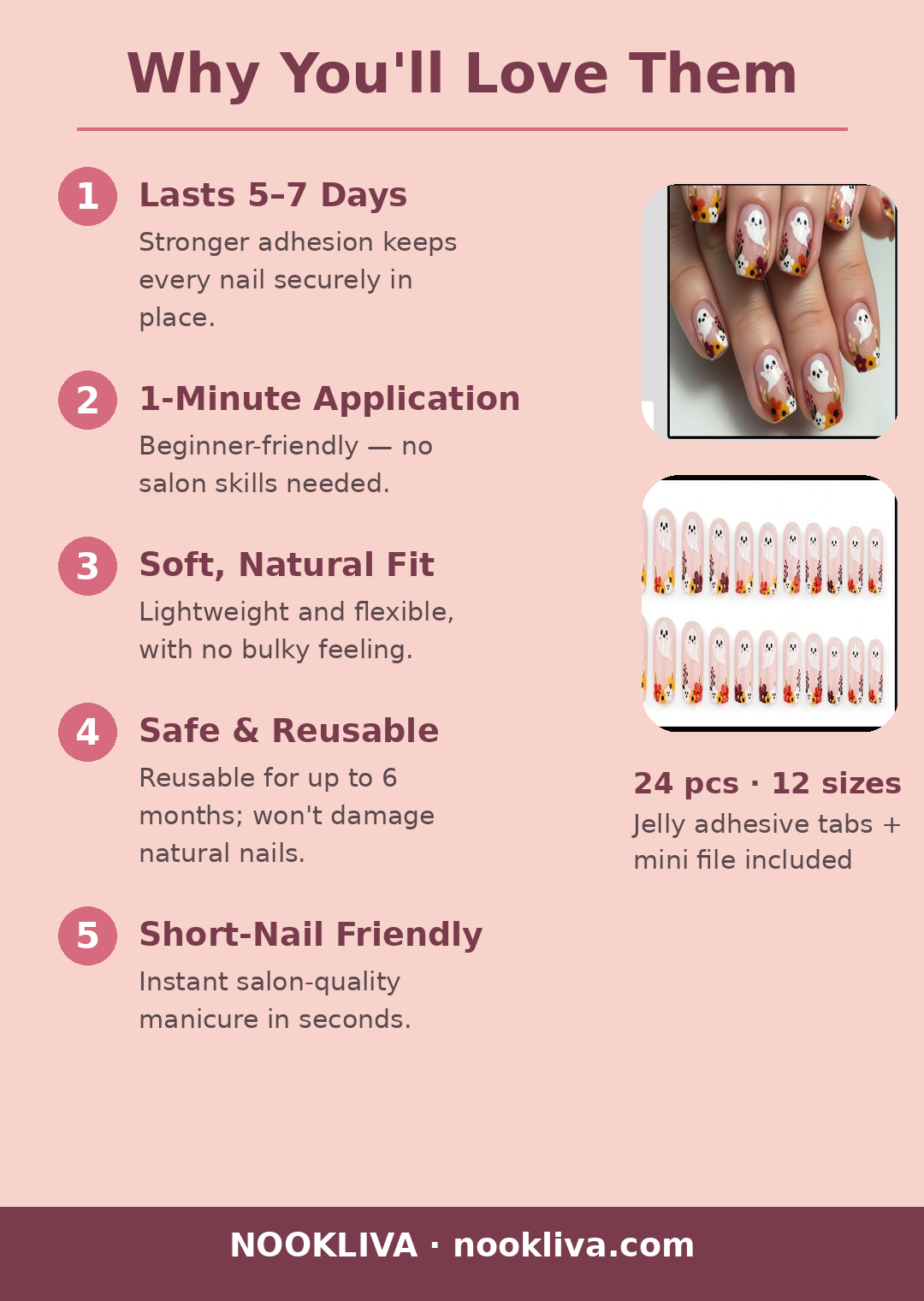 Why you'll love NOOKLIVA press-on nails