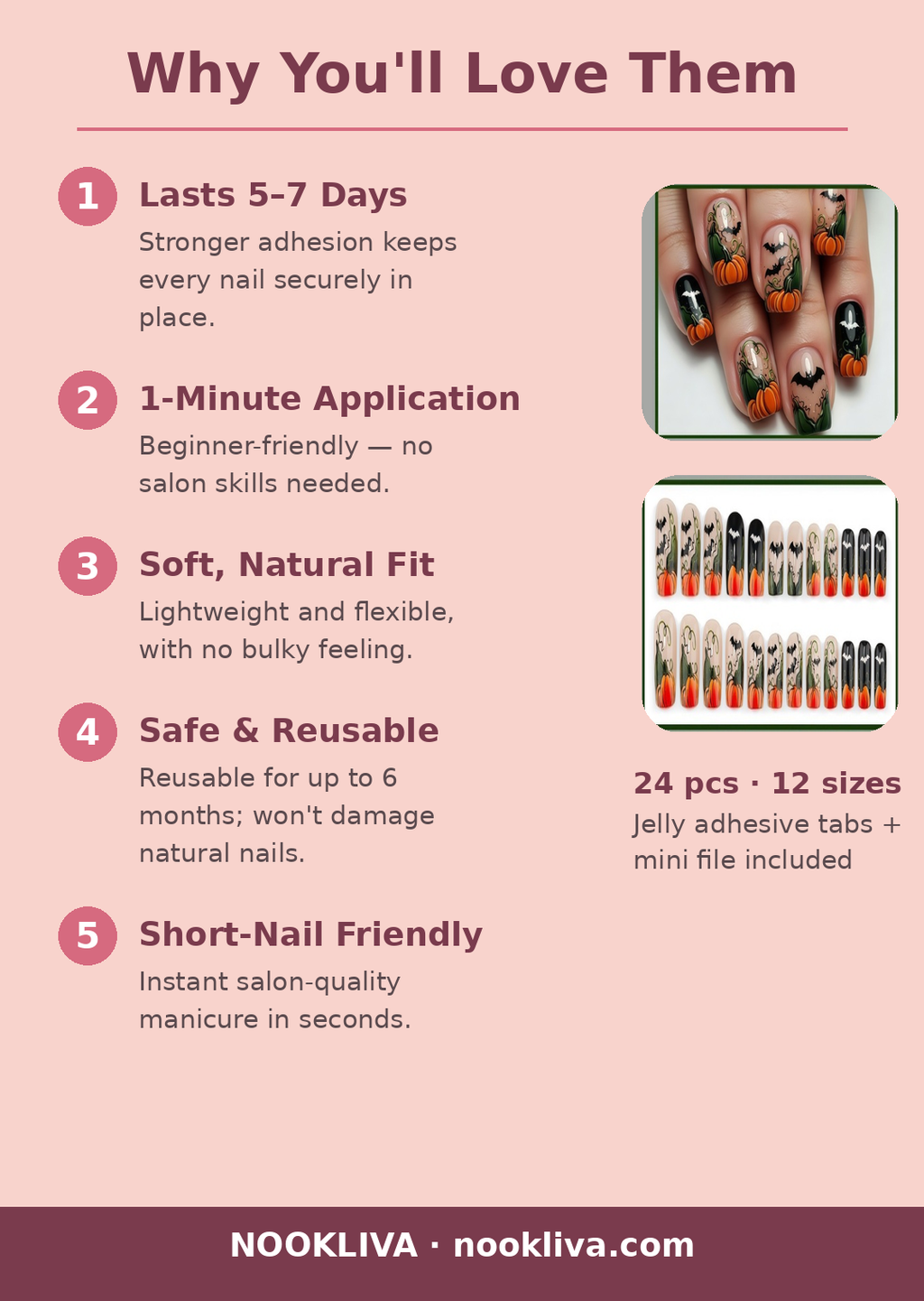 Why you'll love NOOKLIVA press-on nails