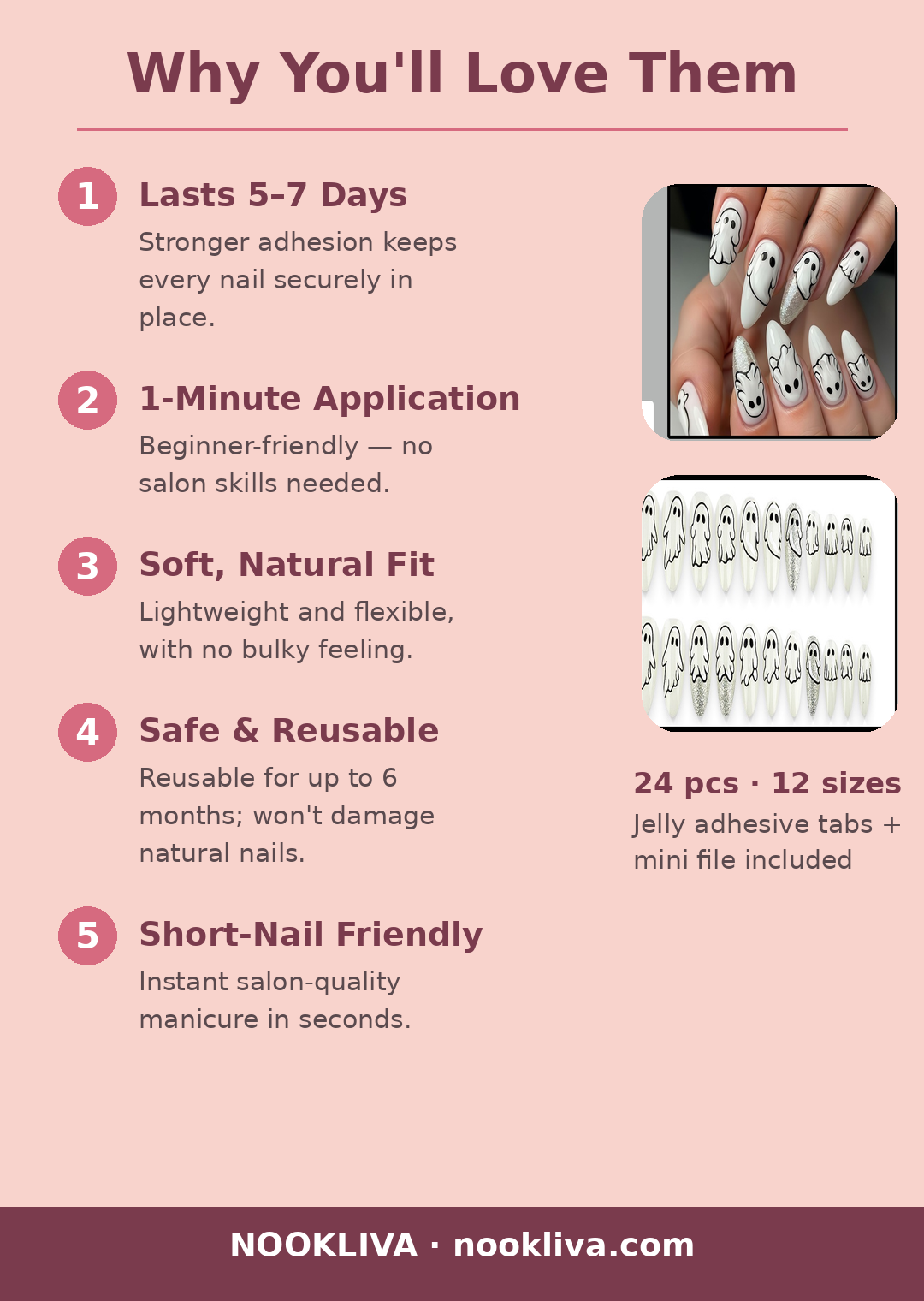 Why you'll love NOOKLIVA press-on nails
